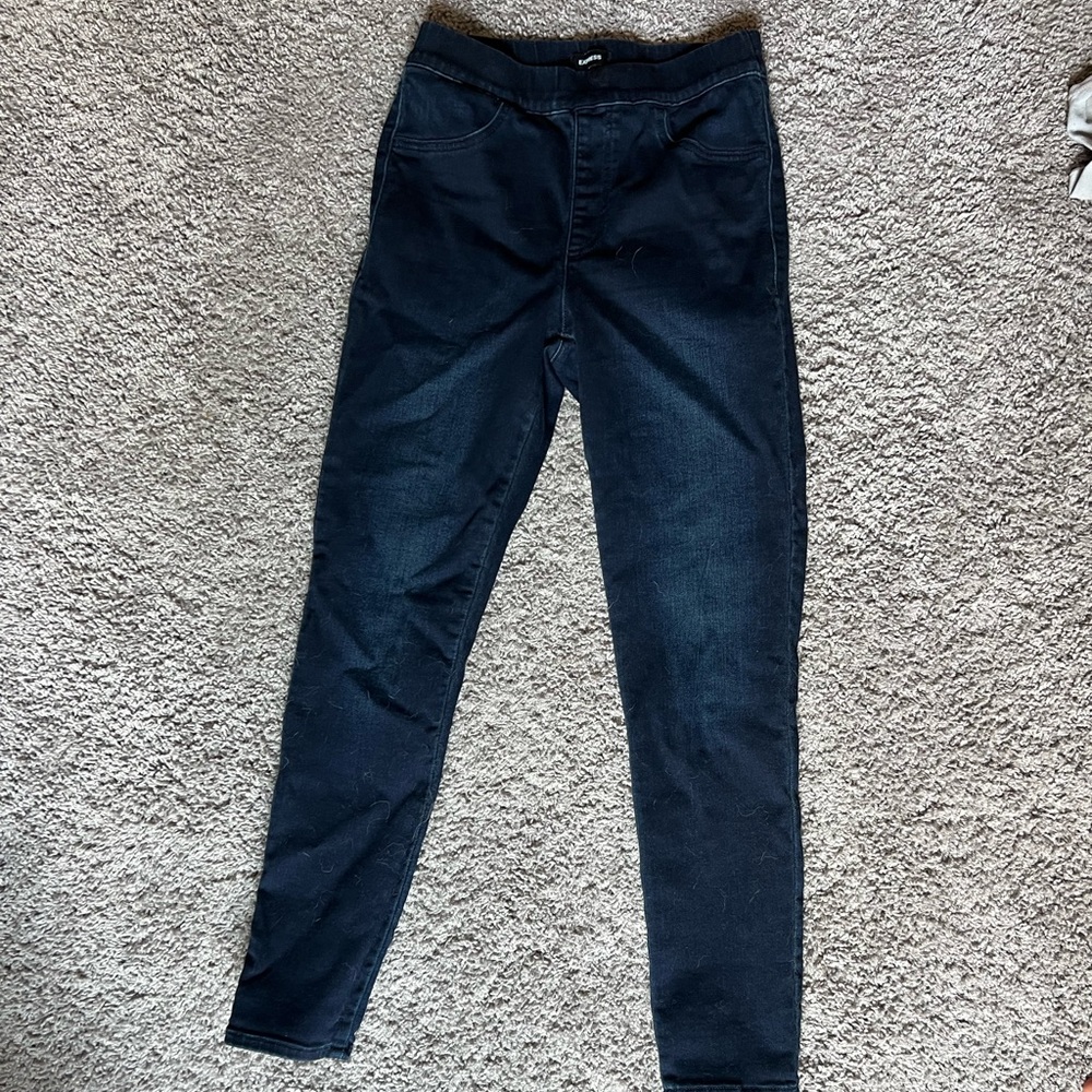 Express high waisted blue wash jeans